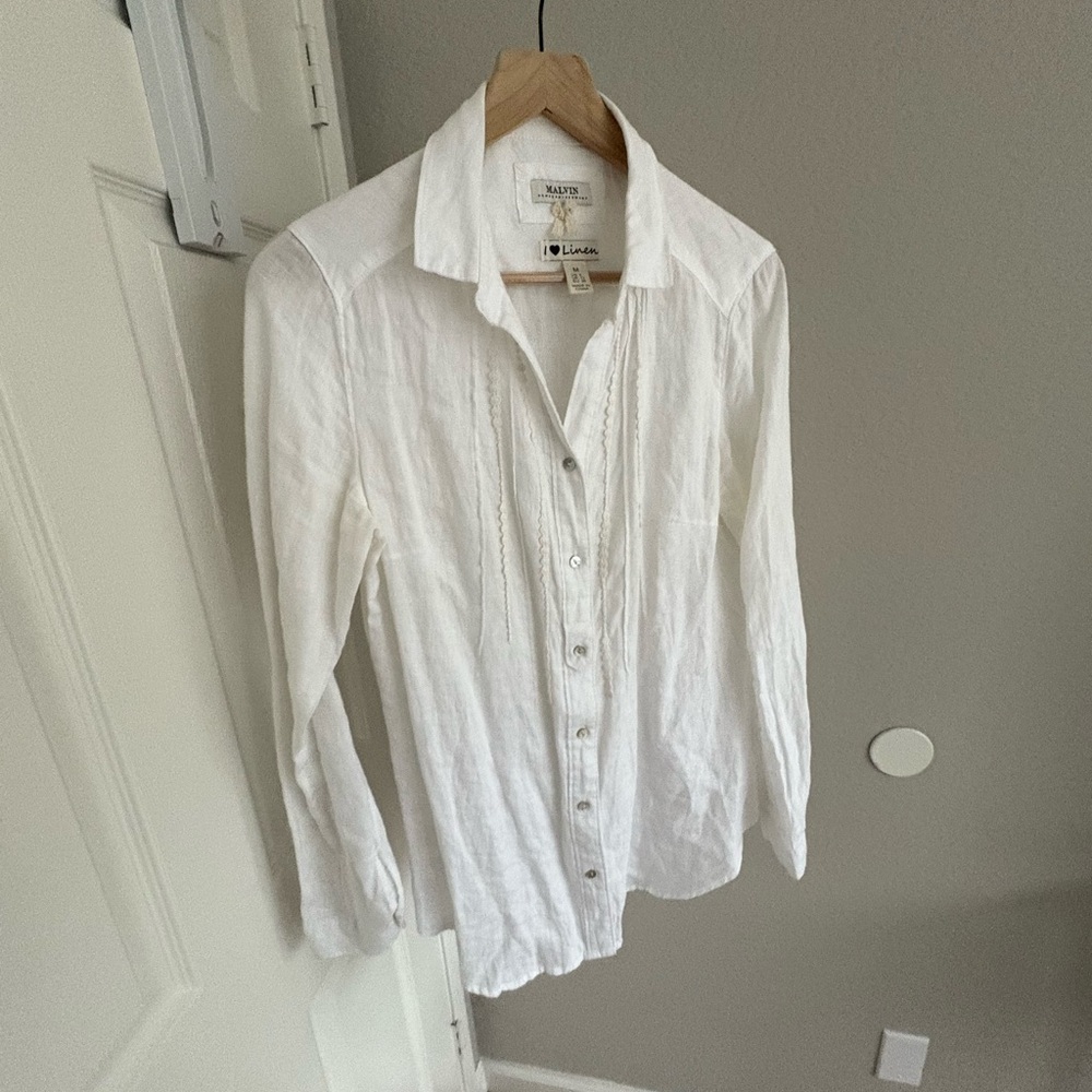 White Linen womens  Shirt